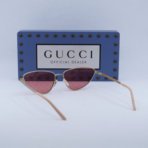 Final Price! Gucci GG1879S 004 Gold/Red with GG Pattern Sunglasses - Picture 5 of 12